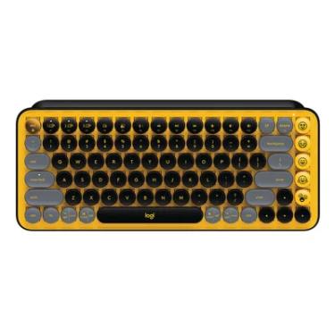 Imagem de Teclado Logitech Pop Keys, Sem Fio, Amarelo - 920-010710-c