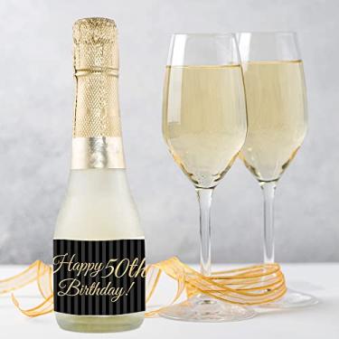 Imagem de Etiquetas de garrafa de água para festa de aniversário de 50 anos, etiquetas adesivas personalizadas para garrafas (25 etiquetas)