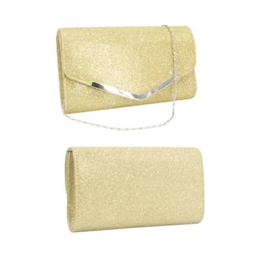 Imagem de Baluue Bolsa de Mão Feminina Envelope Clutch Com Corrente Removível, Bolsa de Mão Brilhante Com Patente para Festa de Casamento Formal, Coquetel, Baile, Bolsa de Ombro Transversal