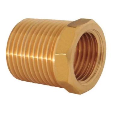 Imagem de Bucha De Redução Em Metal Longa 3/4 X 1/2 Latão Amarelo