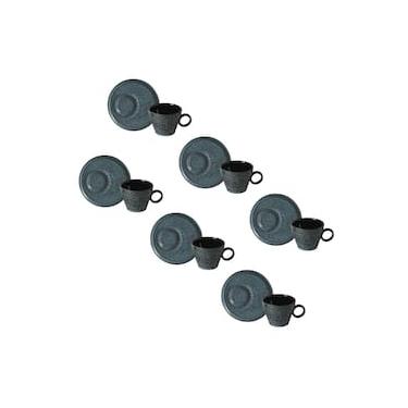 Imagem de Conjunto de Xícaras de Chá com Pires Porto Brasil Neo Night Sky 210ml - 6 Peças