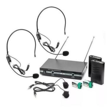 Imagem de Microfone Vhf s/ Fio Headset Lapela Lelong LE-910 Preto - Alinee