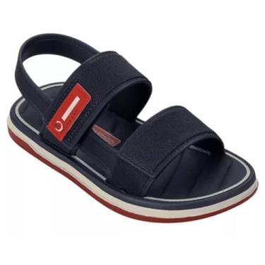 Imagem de Sandália Cartago InfantilMenino, Preta Azul, Tiras Ajustáveis Autocolante, Sola Emborrachada Antiderrapante (Azul, BR, Criança de 4 a 8 anos, Faixa Numérico, 32, 33)