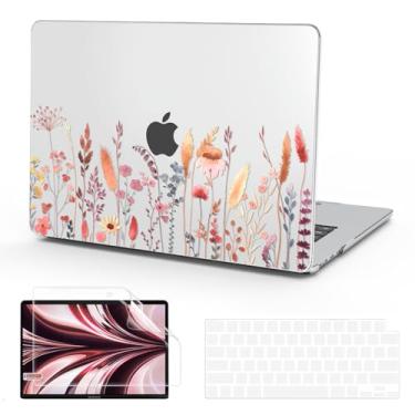 Imagem de B BELK Compatível com MacBook Air 13 polegadas 2025 2024 2023 2022 M4 M3 M2 A3240 A3113 A2681, capa rígida de plástico para MacBook Air 13,6 polegadas + capa de teclado + protetor de tela, Golden