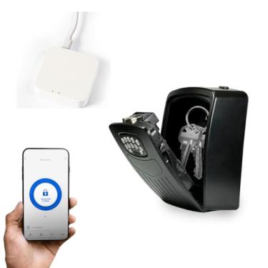 Imagem de Mini Cofre Para Chaves Casa + Gateway Tuya Combo Wifi