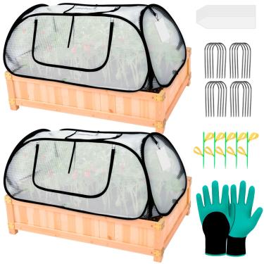 Imagem de Capas de jardim para canteiros elevados, capa de cama de jardim elevada, acelerador de cobertura de plantas de fileira de jardim, cobertura de estufa para proteger mudas, frutas, fileiras de vegetais