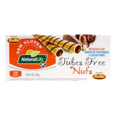 Imagem de Biscoito Tubes de Creme de Castanha e Cacau Sem Glúten Natural Life 50