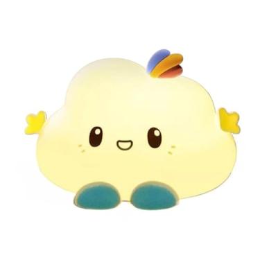 Imagem de Luminária de Mesa Infantil Bichinhos Recarregável Toque Touch em Silicone – Lâmpada Noturna Fofa e Macia(NUVEM)