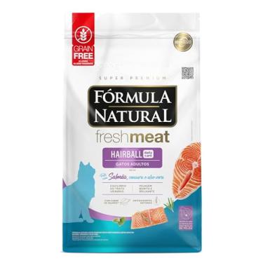 Imagem de Fórmula Natural Fresh Meat Ração Seca Hairball Para Gatos Adultos Sabor Salmão 7Kg