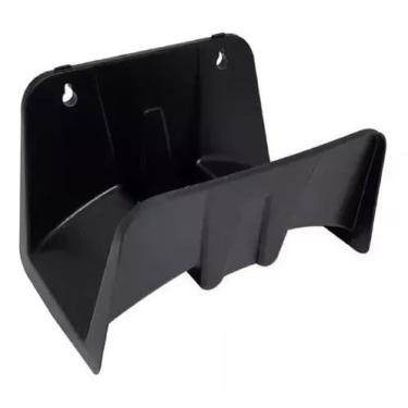 Imagem de Suporte Para Mangueira Jardim Enrolador Parede Preto + Parafuso e bucha