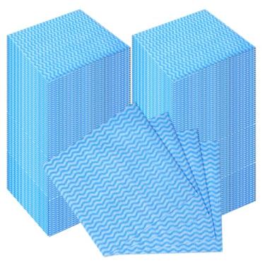 Imagem de Lemecima 300 Panos de prato descartáveis para cozinha, pano de limpeza descartável e toalhas, lenços de limpeza práticos descartáveis - panos para cozinha e escritório (azul)