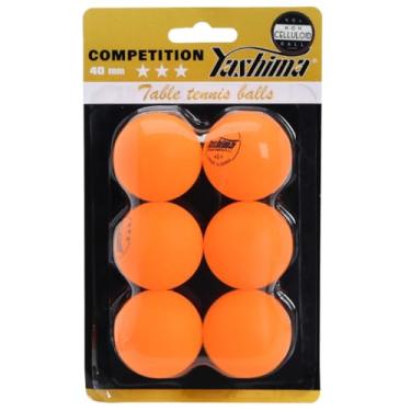 Imagem de Bolas de Tênis de Mesa Yashima Laranja - 3 Estrelas - PVC - 31013P (Embalagem com 6 Bolas)