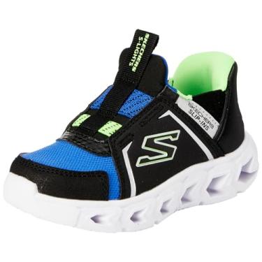 Imagem de Skechers Tênis infantil unissex Hypno-Flash 2.0-vexlux, Preto/Azul/Limão, 6 Toddler
