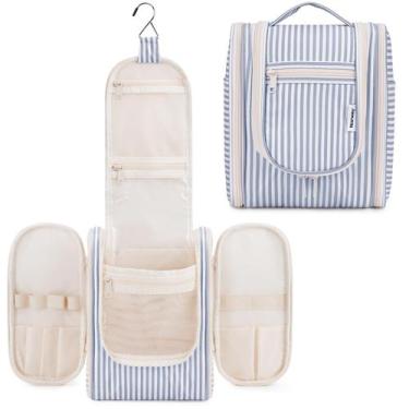 Imagem de Bolsa de higiene pessoal de viagem Narwey, pequena, listrada para mulh