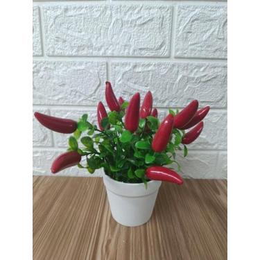 Imagem de Vaso De Pimenta Artificial Decorativo Arranjo Cozinha - Cacaia Flores 