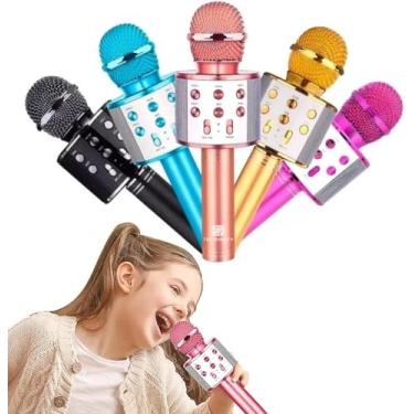 Imagem de Microfone Sem Fio Bluetooth Karaokê Luz Led Festas WS-858 / KA-1003 (***DISPONÍVEL SOMENTE PRETO)