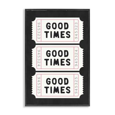 Imagem de Stupell Industries Good Times Tickets em arte giclée emoldurada preta preta, design por Lettered and Lined, 76 x 50 cm