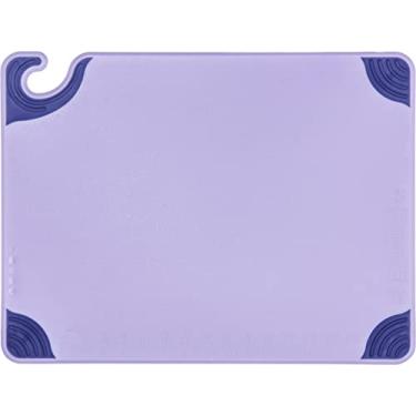 Imagem de San Jamar Tábua de corte Saf-T-Grip para restaurantes, tábua de corte Saf-T-Zone, 38 x 50 cm, roxa (pacote com 6)
