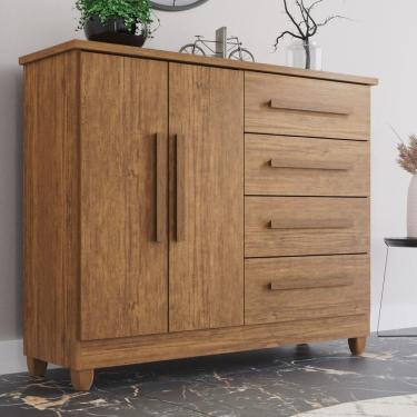 Imagem de Cômoda 2 Portas 4 Gavetas Madri Plus Com Sapateira - Tudo De Móveis Cinamomo