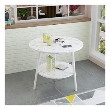 Imagem de Mesa de centro de design simples, mesa de centro nórdica, mesa de flores, pequena mesa redonda, simples, moderna, apartamento, quarto, varanda, criativa, dupla, mini sofá, mesa lateral minimalista