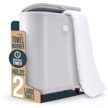 Imagem de Aquecedor de Toalha Elétrico até 2 Toalhas com Desligamento Automático, Display LED e Temporizador Ajustável, 110V, LiveFine, Cinza