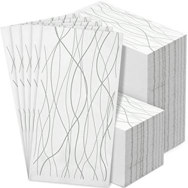 Imagem de Spiareal Toalha de mão de papel para banheiro de convidados, toalhas descartáveis, guardanapos de papel para convidados toalhas de mão descartáveis guardanapos decorativos toalhas de papel para festas