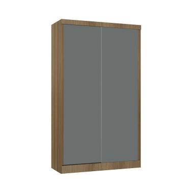 Imagem de Guarda Roupa Modulado 2 Portas De Correr 134cm Veneza Luciane M Avelã Pf/cinza Supremo Pf