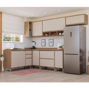 Imagem de Cozinha Completa 7 Pçs Tampo 468cm Lari Luciane Móveis Vanilla/connect