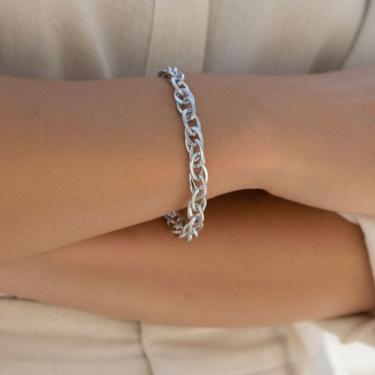 Imagem de Pulseira Elos Interligados Banhada a Prata