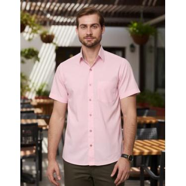 Imagem de Camisa Social Amil Manga Curta Bolso Comfort Tricoline Algodão 1900, R