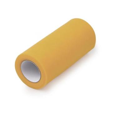 Imagem de Rolo de tecido de tule de fita dourada de tule 15 cm por 25 jardas para decoração de tecido dourado faça você mesmo suprimentos de artesanato