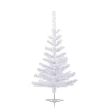 Imagem de Árvore De Natal Branca Nevada Grande 120cm Com 110 Galhos Decoração(Branca)