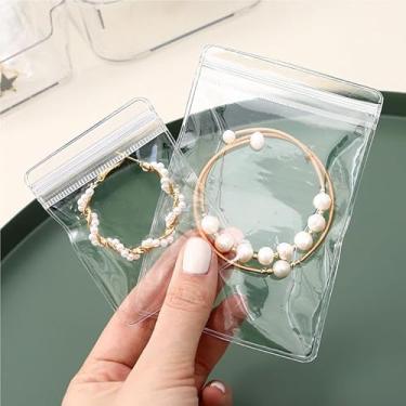 Imagem de Sacos de joias de PVC transparente com antioxidação, organizador de bolsos de plástico, bolsa de armazenamento transparente com zíper para embalagem de anéis de joias e brincos (20 peças 1,57 x 2,36
