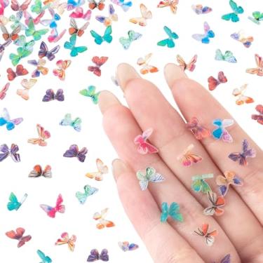 Imagem de 55 peças de micro borboletas de resina miniatura estatuetas de jardim de fadas mini casa de bonecas, terrário, paisagismo, acessórios de decoração de animais, suprimentos de artesanato