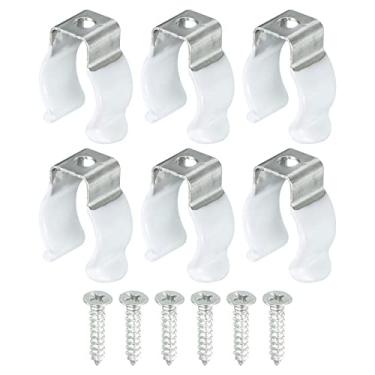 Imagem de T5 Suporte de clipes U para suporte de montagem de lâmpada de LED Suporte de tubo fluorescente de aço inoxidável com parafusos, pacote com 6