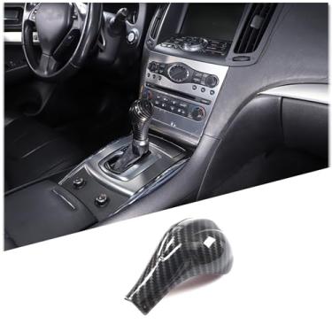 Imagem de Aotumcer Capa de cabeça do botão de mudança de marchas compatível com Infiniti G25 G35 G37 2013-2016 Infiniti QX70 2013-2016 Infiniti QX50 2013-2017 Infiniti QX80 2011-2013 Infiniti QX56 (Fibra de