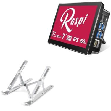 Imagem de BoxWave Suporte e suporte compatíveis com monitor UPERFECT Raspberry Pi Touchscreen UP-MDS-101B06 (25.7 cm) - Suporte compacto QuickSwitch, elevação dobrável de visualização multiângulo portátil