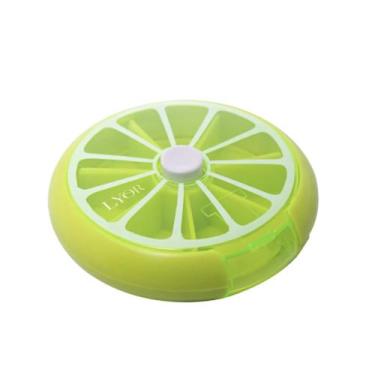 Imagem de Porta Comprimidos Semanal Redondo Giratório 9cm Lyor C561, Verde
