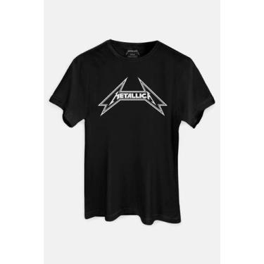 Imagem de Camiseta Metallica Logo White - Piticas, GG, Preto, Unissex