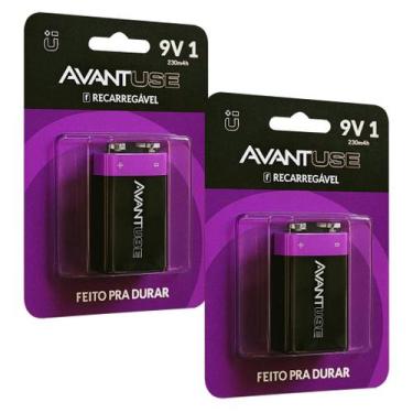 Imagem de Kit 1,2,3 e 4 Pilhas Baterias Recarregável 9v Cod 408430021 Avant Use,