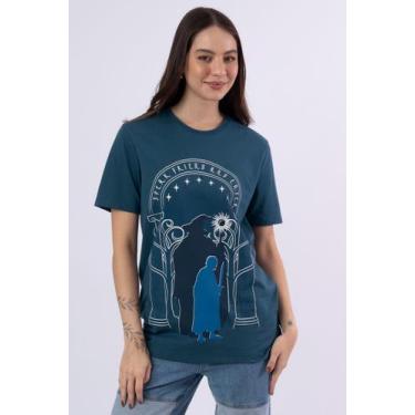 Imagem de Camiseta Senhor dos Anéis Speak Friend And Enter - Piticas, M, Azul, U