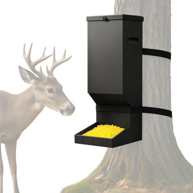 Imagem de Zonon Alimentador automático de aço para cervos com capacidade de 11 galões com tampa à prova d'água para veados e vida selvagem