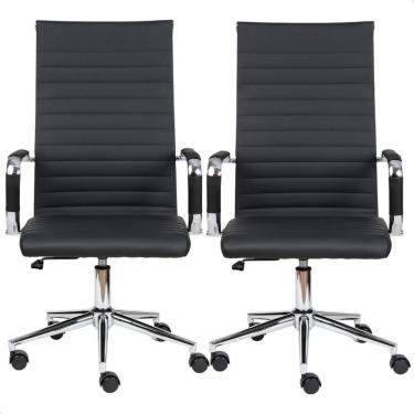 Imagem de Cadeira Escritório Esteirinha Presidente Charles Eames Kit 02 Unidades Preto