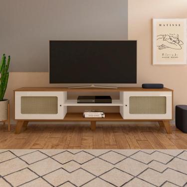Imagem de Rack Para Tvs Até 75 Polegadas 2 Portas Charlotte Cinamomo E Off White