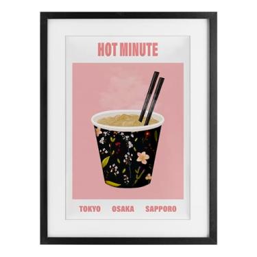 Imagem de Stupell Industries Hot Minute Cup of Noodles Impressão emoldurada preta sob vidro, design por A Barefoot Stylist, 23 x 17