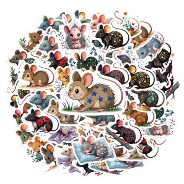 Imagem de 35 peças de mouse animais fofos elementos da natureza adesivos de brinquedo caprichosos para laptop, motocicleta, bagagem, telefone, faça você mesmo, telefone, guitarra, laptop, notebook, mala de