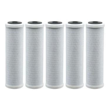 Imagem de Kit Com 5 Refil Carbon Block Carvão Ativado 9 3/4 10 - BR Fish Aquaris
