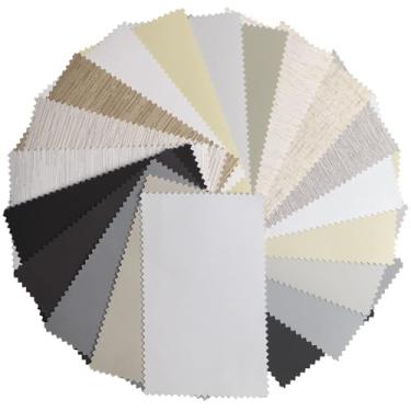 Imagem de Uilvffo Amostra de tecido de persiana motorizada, folhetos de amostra de persianas de rolo para janelas internas, poliéster blackout automático tecido amostra de tecido