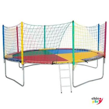 Imagem de Cama Elástica 4,40m 6 Pés ChicoPlay Lona Colorida Nacional