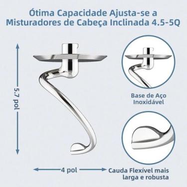 Imagem de Gancho Espiral Para Massa, Seguro Para Lava-Louças, Para Batedeira Kit